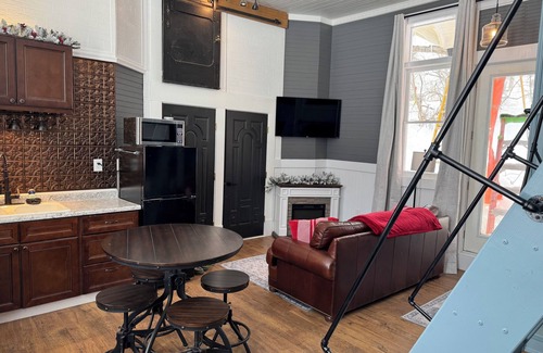Wolverine House | Stay at this train depot built in 1906 renovated with modern amenities.