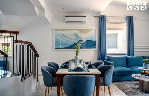 Varca Villa | StayVista at Tarika's Santorini Hideaway - Shared Pool, BBQ & Board Games