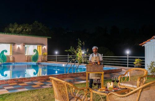 Bhilar Villa | StayVista's Lawn House at Sula Wada - Vintage-Charm Cosy Home with Swimming Pool and Indoor Activities
