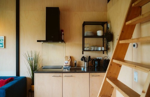 Ouddorp Ski Chalet | Steel and wood give character to this holiday home for four people.