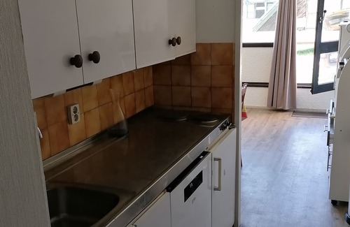 Piau Engaly Apartment | Studio 20B resort center view on track