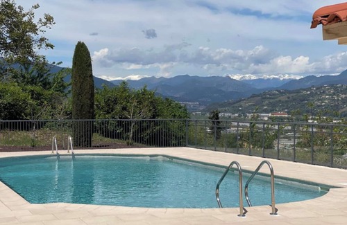 Saint-Laurent-du-Var Apartment | Studio Apartment 'Résidence Les Bastides' with Mountain View, Shared Pool and Air Conditioning