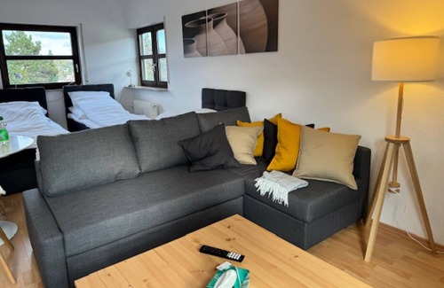 Pforzheim Apartment | Studio Apartment 'Daimlerstraße' with Balcony and Wi-Fi