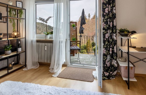 Triberg im Schwarzwald Apartment | Studio Apartment "Sonnenhof" with Balcony & Wi-Fi