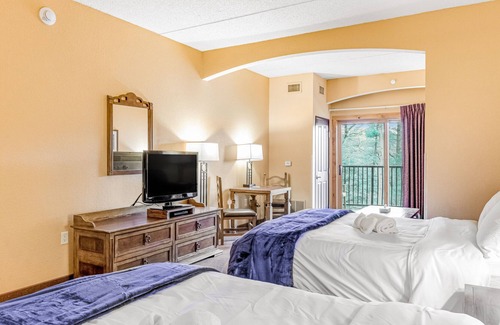 Wisconsin Dells Condo | Studio condo near river with balcony, central AC, W/D, & quiet location
