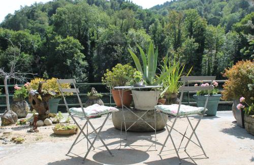 Olliergues Apartment | Studio Malou, cuisine, salle d'eau, terrasse amenagée