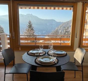 Ovronnaz Apartment | Studio rénové avec vue panoramique