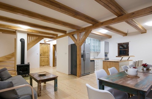 Dolni Branna House | Stunning private villa for 10 guests with WIFI, hot tub, TV, terrace, pets allowed and parking