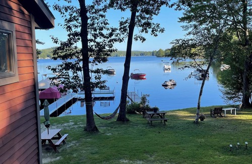 Gray House | Stunning Lakefront Escape on Little Sebago - Private Dock, Kayaks, Sunset Views