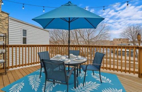 Kimball Apartment | Stylish 4BR/2BA Apartment with Office, Deck, Grill, and 2GB WiFi in Chicago!