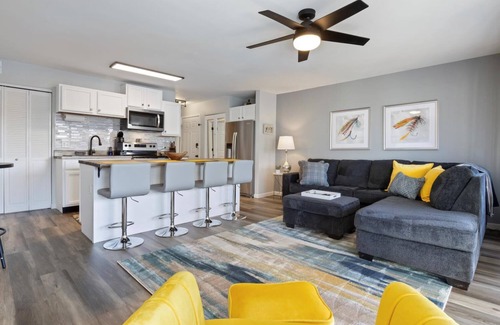 Village of Four Seasons Condo | Stylish 1BR/1BA - Fireplace - Heated Patio - Hot Tub - King Bed