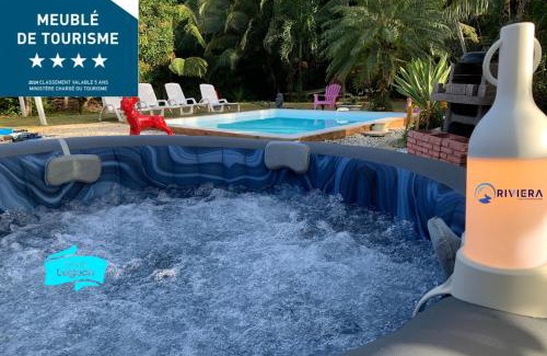 Riviere-Salee Cabin | Suite Lagoon climatisée avec piscine, spa privatif