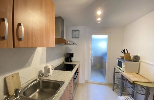 Cala Bona Apartment | Sunny Gardenia Apt- Pool-nr Beach-2 bedroom-2 bathroom-AC-Wifi-Private Sunbeds