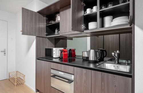 Sihlfeld Apartment | Sunny Wiedikon 1.5 Room w/Storage & W/D, 1 min to Market, by Blueground