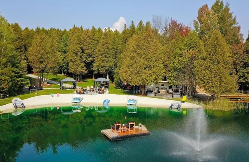 Clarington Cabin | Surrounded by 10 acres of forested landscape, Fraser Beach Resort is the ideal getaway for families!