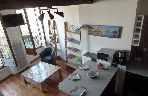 Bayonne Apartment | T1 bis, view Nive, heart of city, ideal for couple/small family, everything on foot!