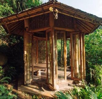 Abiansemal Villa | Temple House 3bds Eco Bamboo House Pool River View
