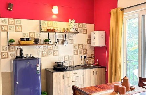 Nagoa Apartment | Terra: Pvt Apartment w Pool at Arpora by Slow Stays