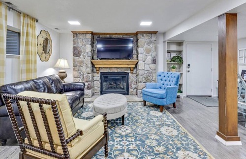 Orem Apartment | Terrific King Bedroom with a Waffle Breakfast!