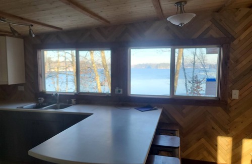 Lake Nebagamon House | The Blue Loon Cabin and pontoon in Northern wi