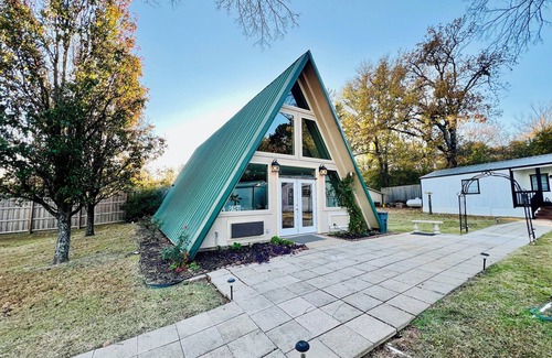 Canton House | The Casa Luna - Boho Mid-Century Modern A-frame House w/Access to Pool & Hot Tub