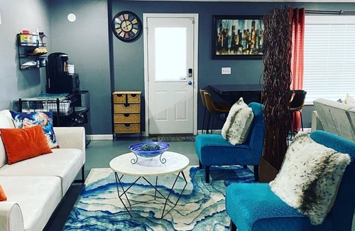 Powder Springs House | The Classy Cave! A spacious, basement suite hideaway w/hotel style kitchenette.
