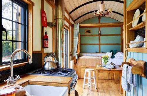 Trecastle Apartment | The Orient Express Shepherd's Hut with Hot Tub