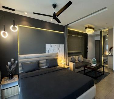 Noida Apartment | The Smoke by Velvet 40th Floor City & River View