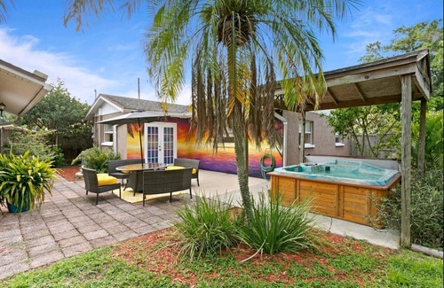 St. Petersburg - Clearwater House | The Sunshine Sanctuary with Hot Tub, Game Room and Fire Pit