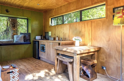 Oneroa House | The Treehouse - soak in the private hot spa pool under the stars!