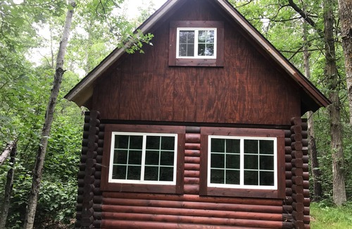 Park Rapids Cabin | TimberView Cabin. Primitive Tiny Log Cabin. Camping with a roof over your head.