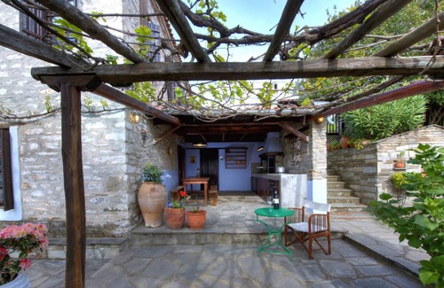Parthenonas Cottage | Traditional, stonebuilt, 1930s, renovated cottage with sunset, sea view.