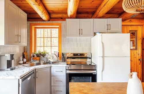 Puslinch Cabin | Tranquil 3BR Log Cabin in Cambridge, Ontario: WiFi, Woodland Trails, Sleeps 6