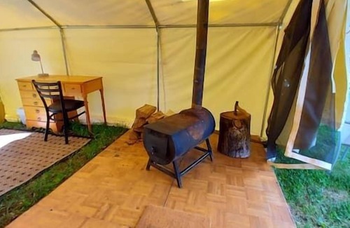 Saddlestring House | Trapper Wall Tent, Trapper Wall Tent by the Stream