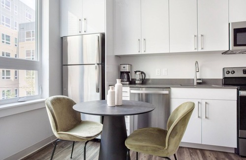 St. Elizabeth's Apartment | Trendy Brighton Studio w/W/D, Gym, near T, Shops + Dining, by Blueground