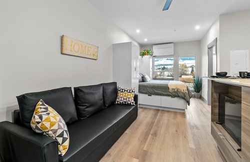 Vernon Apartment | Trendy Studio, Mountain Views, Close to Ski Hill!