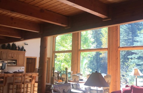 Durango - Purgatory House | True Colorado Log home backing to the river