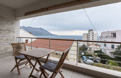 Becici Apartment | Two Bedrooms Two Terraces Sea view and mountain view