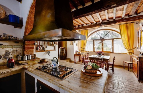 Torrita di Siena Villa | Typical villa with private swimming pool with panoramic view over the village of Torrita di Siena. S