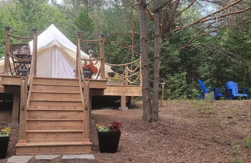 Tyrone RV Rental | Unique bell-tent glamping experience in the Oak Ridges Moraine Forest.