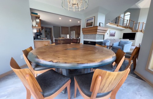 Rome City House | Upscale Lake House: Hot Tub, Pool Table, Pier, Kayaks, + Private Island!