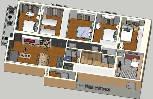 Platia Viktorias Apartment | Victoria 5star/5BR BigApt/Sauna/2min to metro