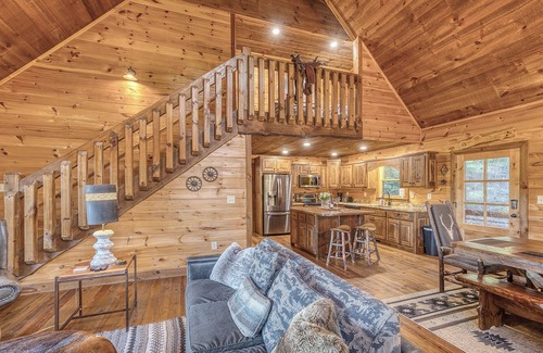 Ridgeline Vistas Cabin | VIEWS! Game Room + Hot Tub + Outdoor Fireplace + 3 Decks