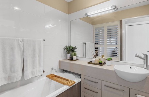 Tin Can Bay House | Views of the bay from this modern townhouse with pool!
