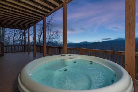 Wolf Laurel House | Views on 2 Decks~Pool Table~Hot Tub~Near Asheville