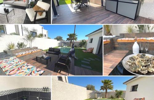 Sauvian Villa | Villa contemporaine avec piscine chauffée proche des plages