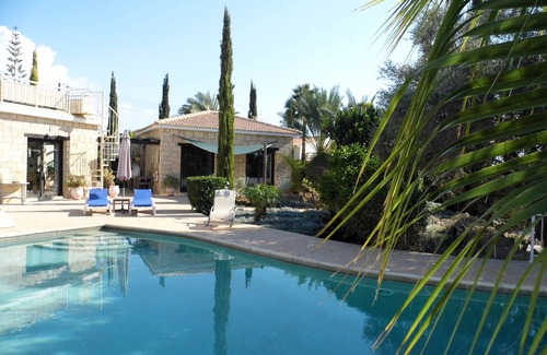Pegeia Villa | Villa Manzanillo With Private Pool And Sea Views, Doubles Badminton Court