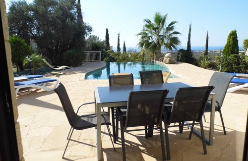Pegeia Villa | Villa Manzanillo With Private Pool And Sea Views, Doubles Badminton Court