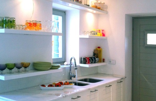 Paros Villa | Villa Mella, Glyfa Beach Paros: luxury vacations by the sea, panoramic view