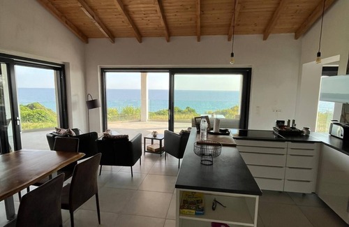 Marathias Villa | Villa VIO directly on the sea/beach with pool - miles of sandy beach
